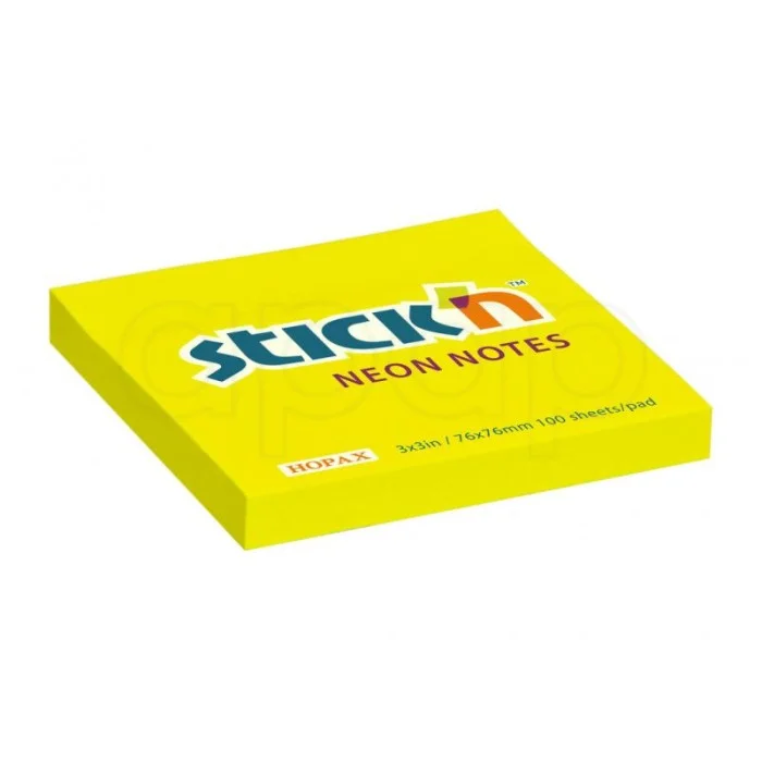 Bloček samolepicí Hopax76x76mm100 listů NEONžlutý21133 Objednat Nyní