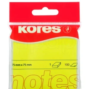 Bloček samolepicí Kores 75x75mm 100 listů NEONžlutý Přímo Od Výrobce