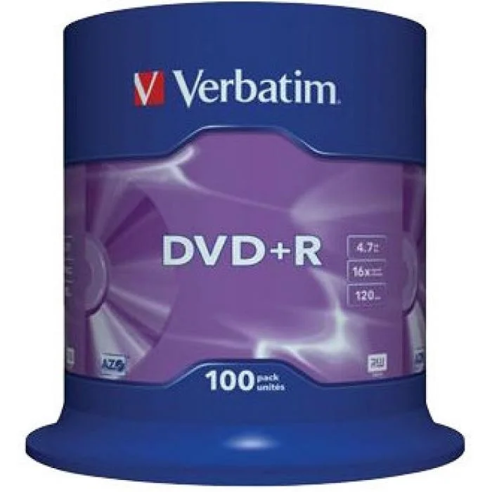Vrácení Zdarma DVD+R4.7 GB Verbatim cake box 100 ks