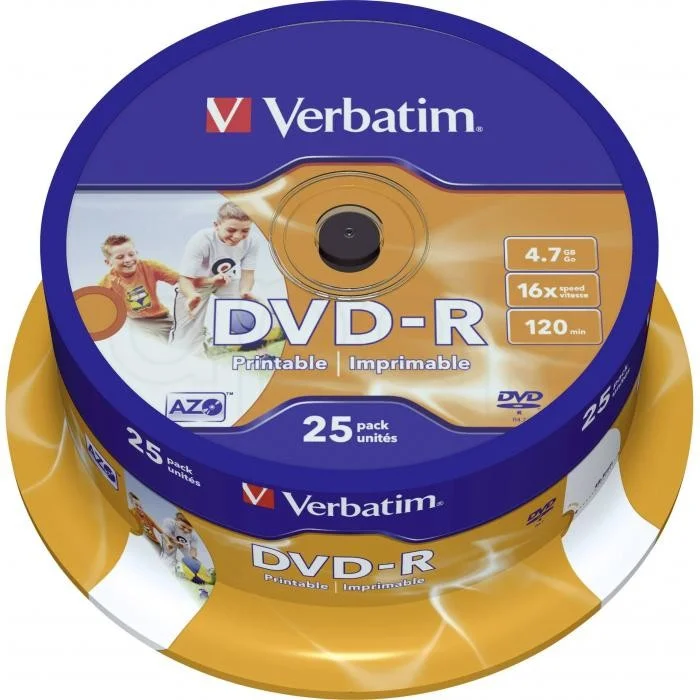 DVD-R4.7 GB Verbatim cake box25 ks Nejlepší Volba