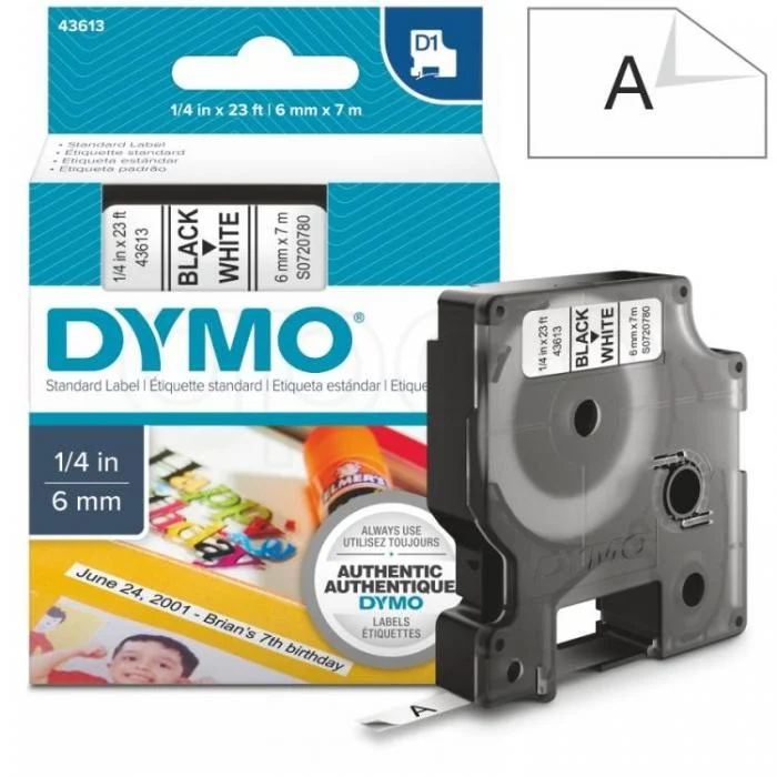 Dymo páska D16mmčerná na bílé 43613 Akční Nabídka
