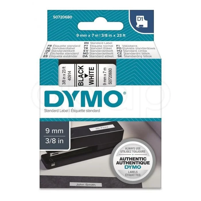 Dymo páska D19mmčerná na bílé 40913 Levný