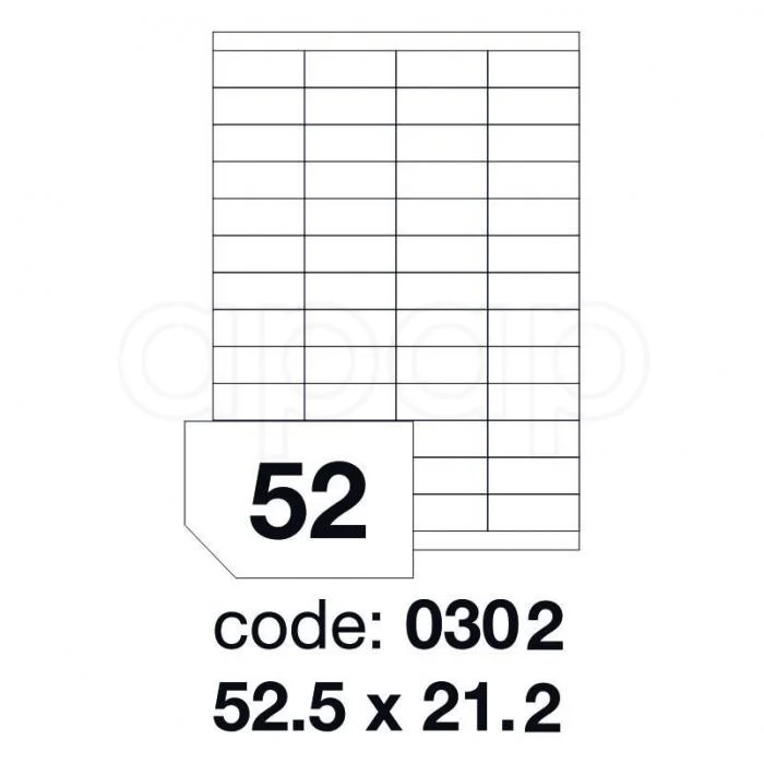 Etikety A452,5x21,2mm 100 listů 52 etiket 0302 Akční Cena