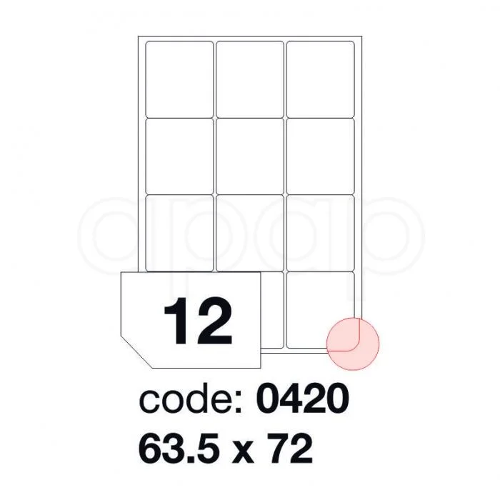 Etikety A463,5x72mm 100 listů 12 etiket 0420 Tovární Cena