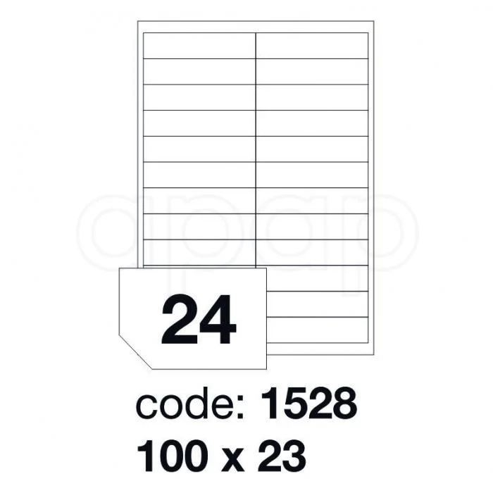 Etikety A4 100x23mm100 listů 24 etiket 1528 Sleva
