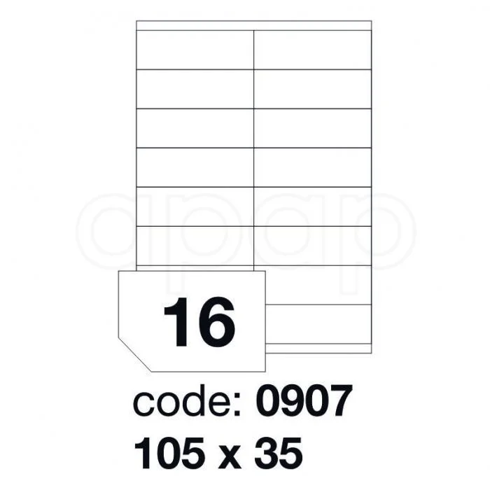 Etikety A4 105x 35mm100 listů 16 etiket 0907 Akční Nabídka