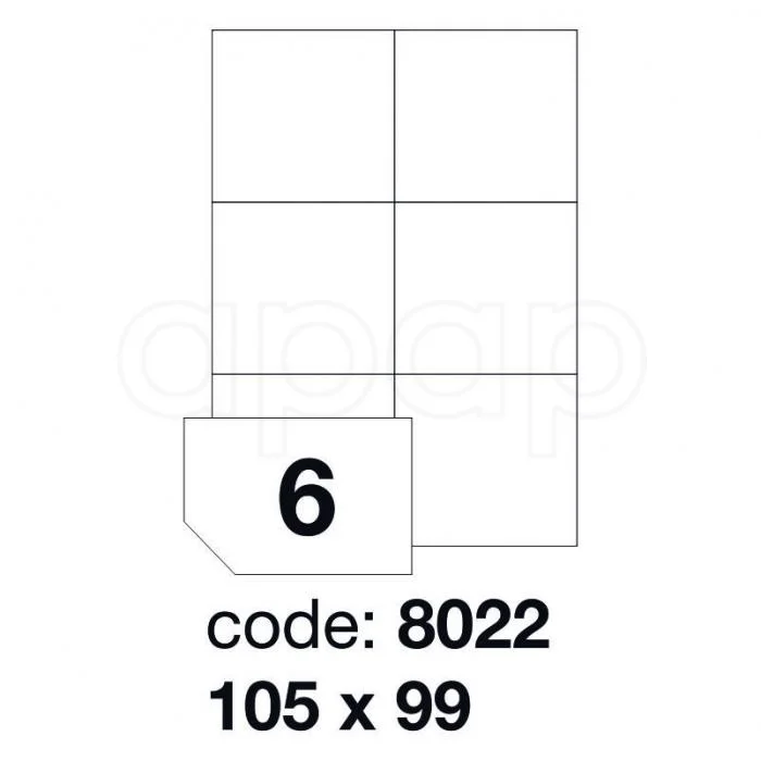 Etikety A4 105x 99mm100 listů 6 etiket 8022 Cenová Bomba