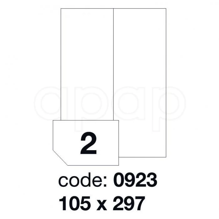 Zlevněný Etikety A4 105x297mm 100 listů 2 etikety 0923
