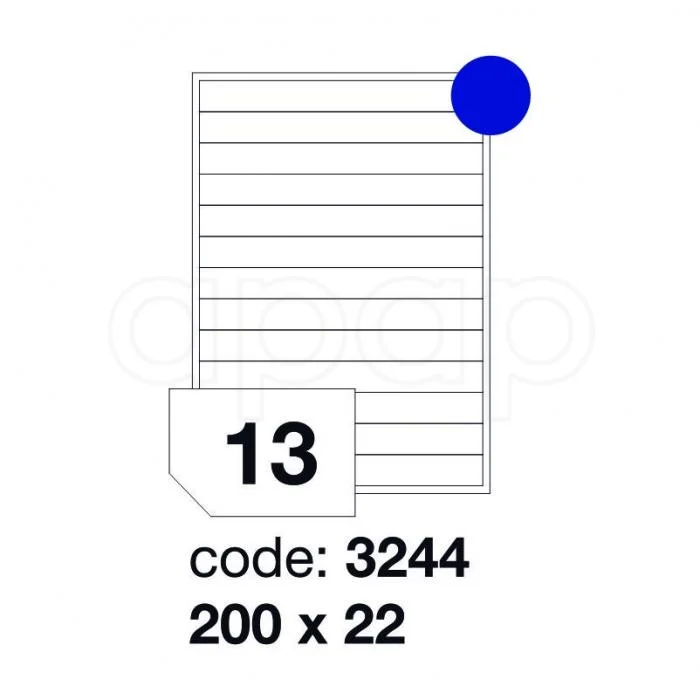 Etikety A4 200x22mm100 listů 13 etiket 3244 Dokud Zásoby Vydrží