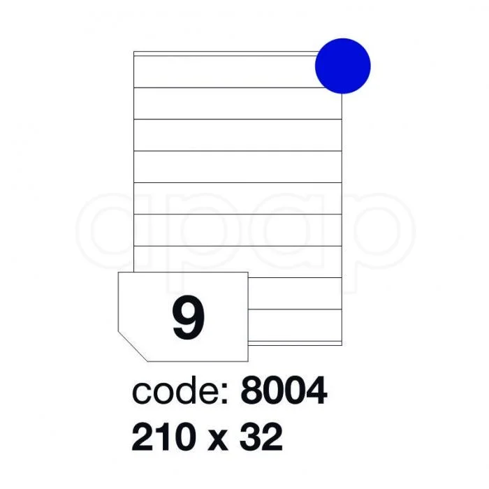Etikety A4 210x 32mm100 listů 9 etiket 8004 Dokud Zásoby Vydrží