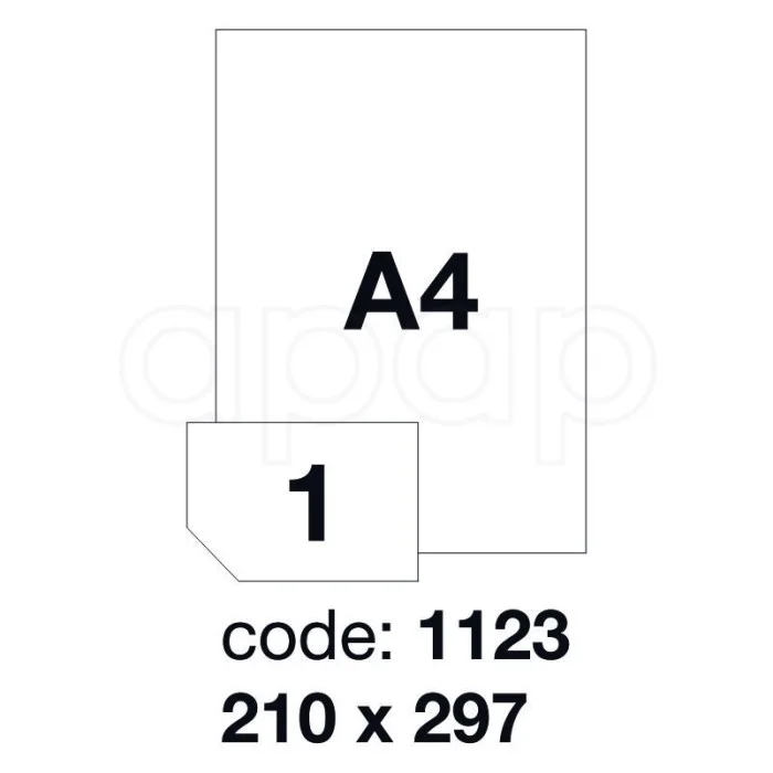Autentický Etikety A4 210x297mm100 listů1 etiketa 1123 zadní násek u kraje