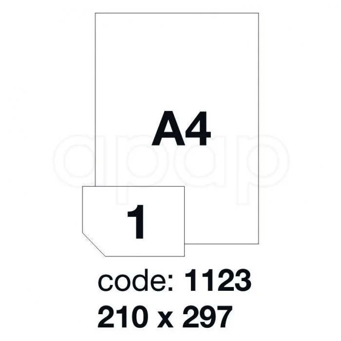 Značkový Etikety A4 210x297mm 100 listů 1 etiketa 1123A5Zadní pětinásek