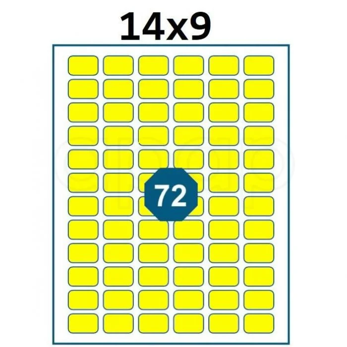 Etikety A6 14x9mmNEON žluté720 ks Výhodná Nabídka
