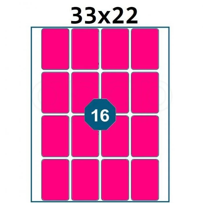 Etikety A6 22x33mmNEON červené160 ks Nejprodávanější