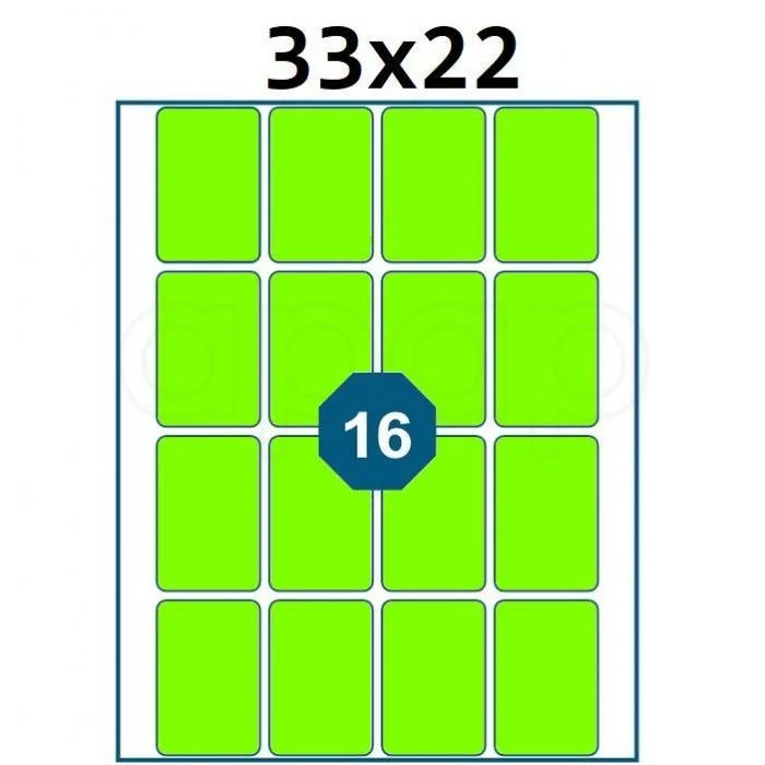 Víkendová Akce Etikety A6 22x33mmNEON zelené160 ks