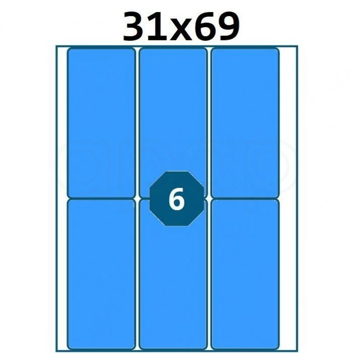 Etikety A6 31x69mm modré60 ks Top Prodej