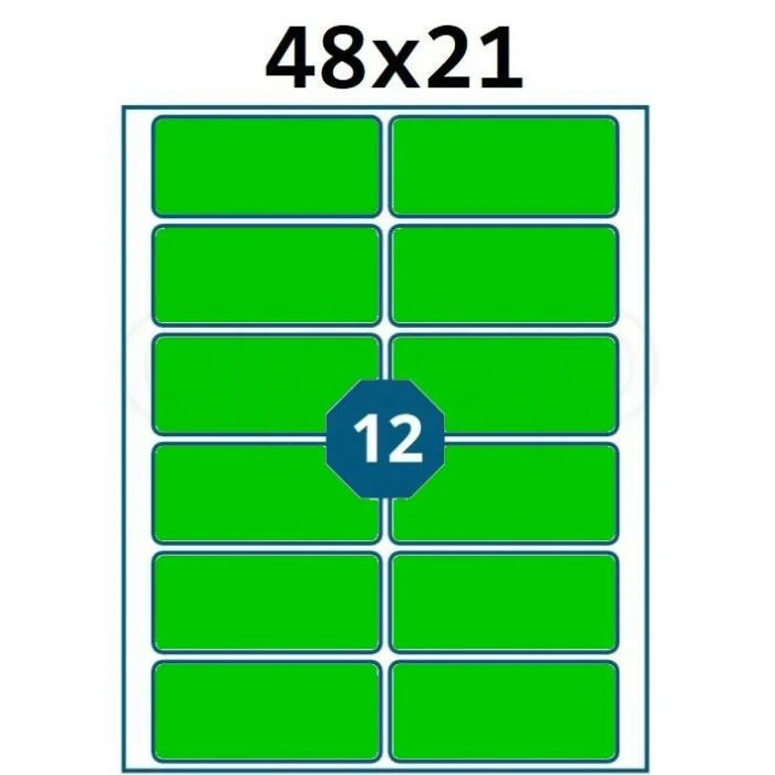 Etikety A6 48x21mm zelené120 ks Akční Nabídka