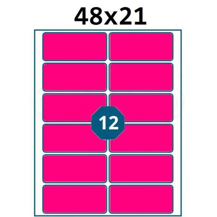 Etikety A6 48x21mmNEON červené120 ks Finální Výprodej