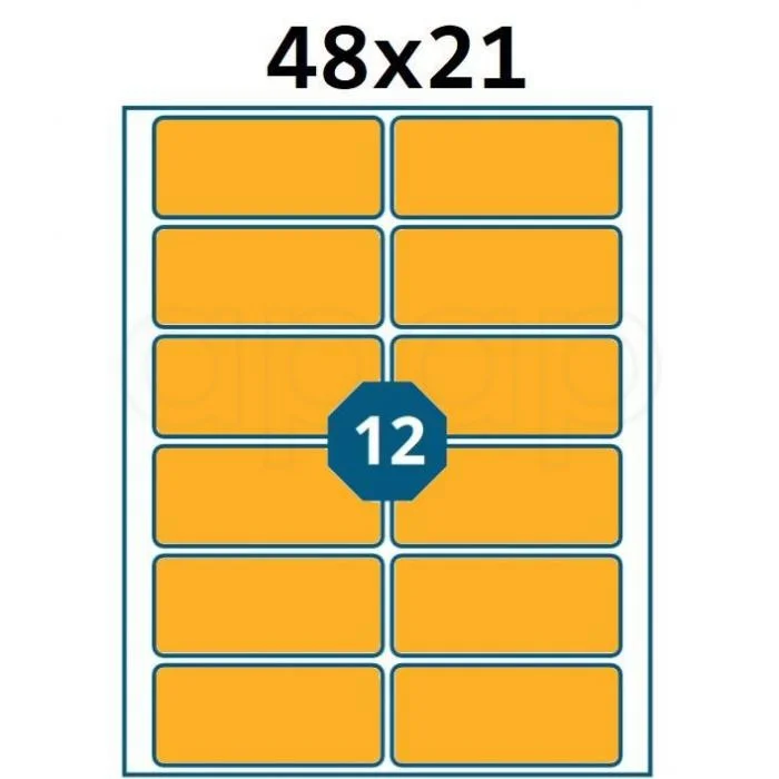 Zlevněný Etikety A6 48x21mmNEON oranžová120 ks