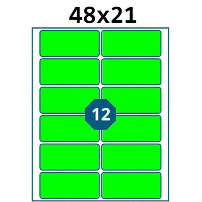 Etikety A6 48x21mmNEON zelené120 ks Expresní Doručení