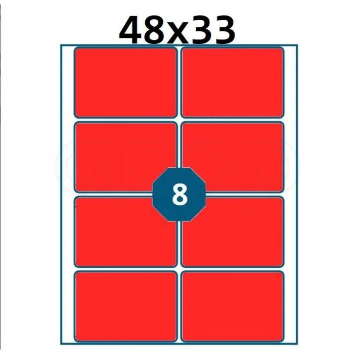 Etikety A6 48x33mm červené80 ks Cenový Hit