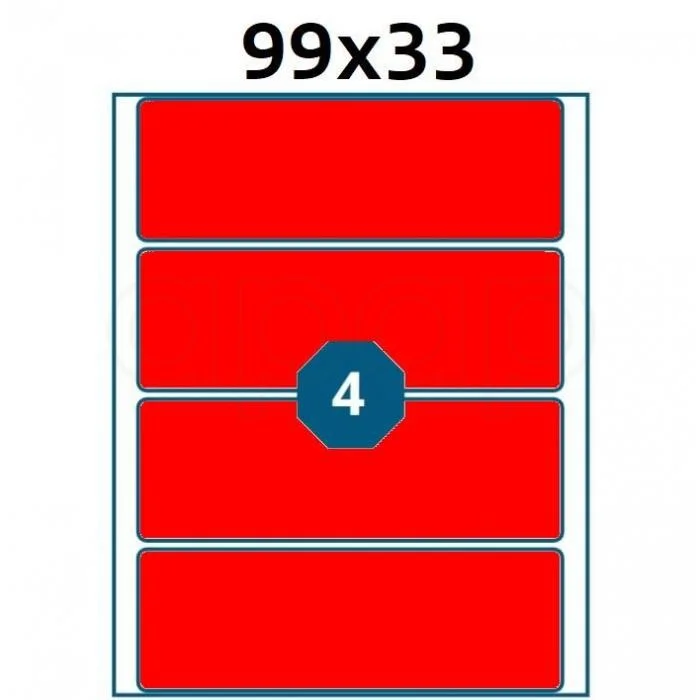 Etikety A6 99x33mm červené40 ks Autentický