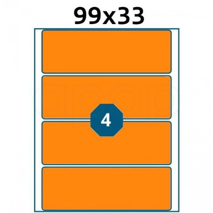 Etikety A6 99x33mmNEON oranžové40 ks Expresní Doručení
