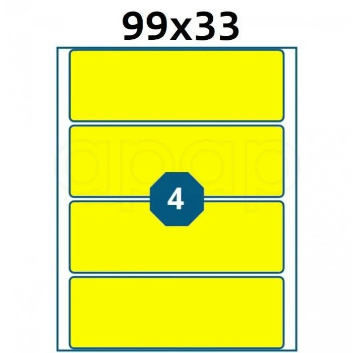 Etikety A6 99x33mmNEON žluté40 ks Akce