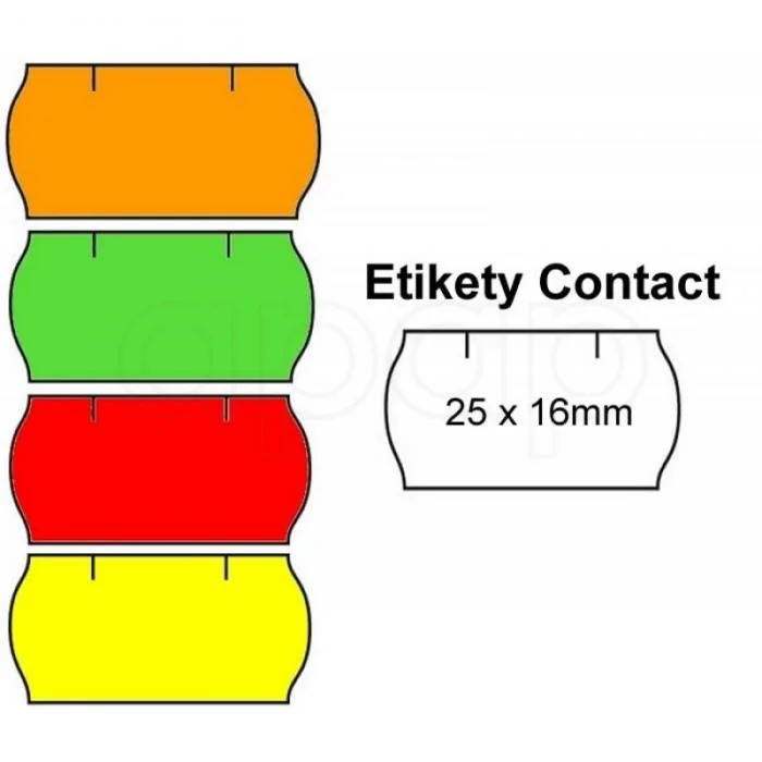 Etikety do etiketovacích kleští 25x16Contact oblé žluté Cenová Bomba