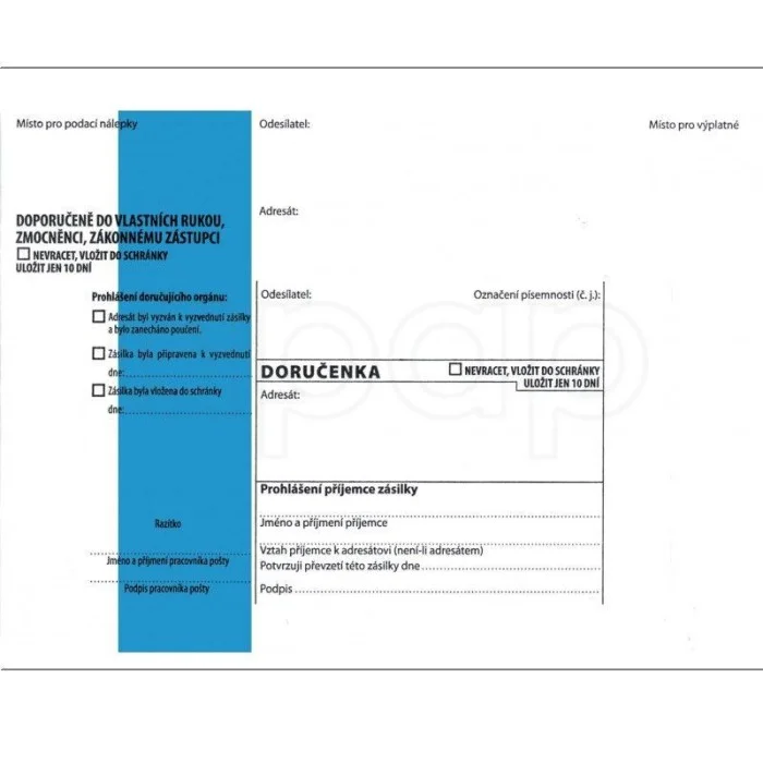 Akční Nabídka Obálka doručenka modráC5 NCR správní řád 1 ks