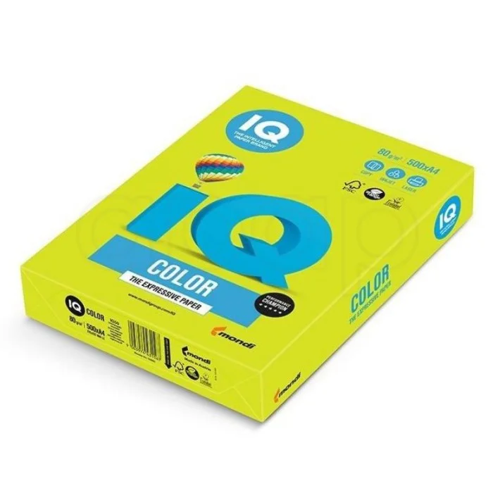 Bezpečná Platba Papír xerografický barevný IQ ColorA4 160g 46 (LG) limetově zelený250 listů