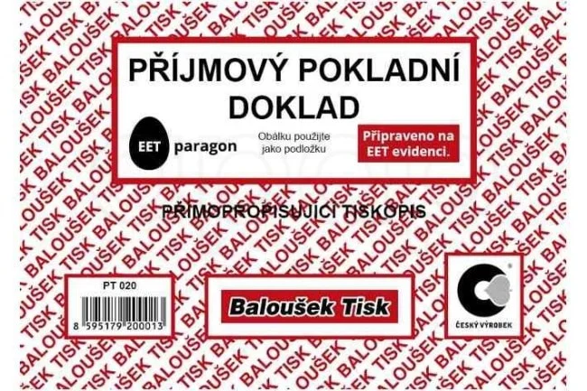 Bezpečná Platba Příjmový pokl. dokl. A6 NCR nečíslovaný 50 listů BaloušekPT 020
