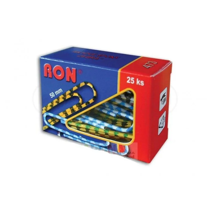 Sponky dopisní RON barevné473 50mm zebra 25 ks mix/krt.256/ Poslední Šance