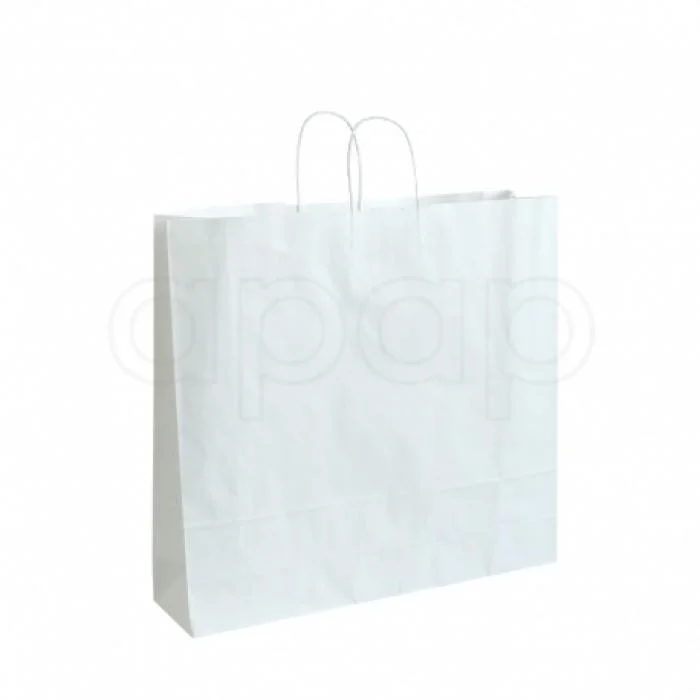 Poslední Šance Taška papír sulfát BÍLÁ45x17x48cm kroucená ucha