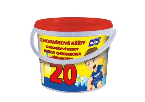 Křídy M chodnik.kulaté 20ks mix barev - kyblík Nejprodávanější