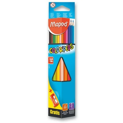 Pastelky MAPED Color´Peps, 12 barev, ořezávátko zdarma Sleva