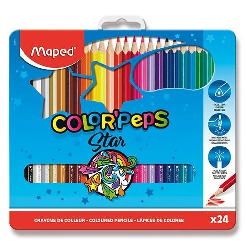 Výhodná Nabídka Pastelky MAPED Metal Box, 24 barev