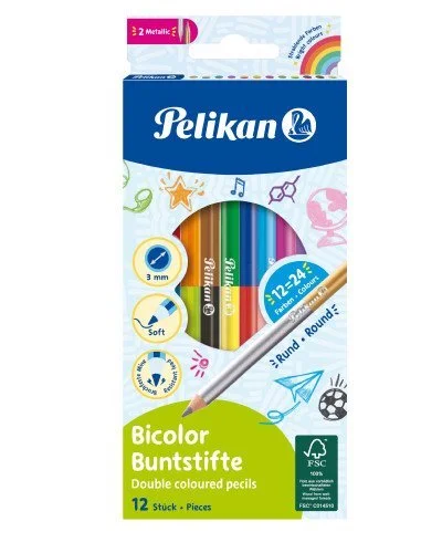 Jen Po Omezenou Doba Pelikan Pastelky oboustrané 12 kusů/24 barev