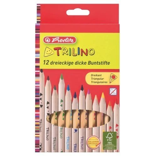 Pastelky 12 barev trojhranné, přírodní, silné Přímo Od Výrobce