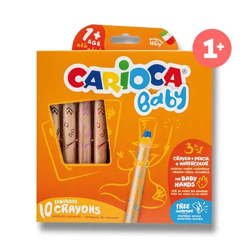 Sezónní Sleva Carioca Pastelky Baby Crayon 3 in 1 - 10 barev