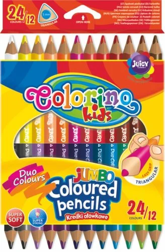 Colorino pastelky trojhranné JUMBO, oboustranné, 24 barev Finální Výprodej