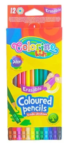 Colorino pastelky vygumovatelné, hexagonální, s pryží, 12 barev Originální