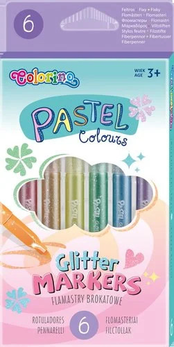 Colorino Pastel popisovače se třpytkami, kulaté, 6 barev Sezónní Sleva