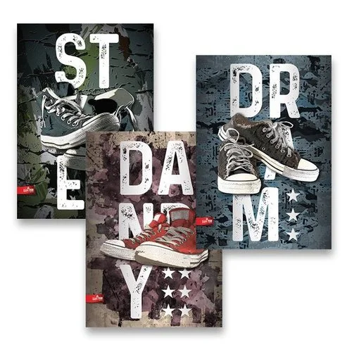 Originální Školní sešit The Best Sneakers - A4, linkovaný, 40 listů, mix motivů