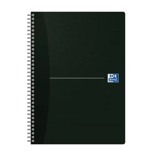 Autentický Oxford - Blok spirálový Oxford Essentials Black A4/90 listů, čtverečkovaný