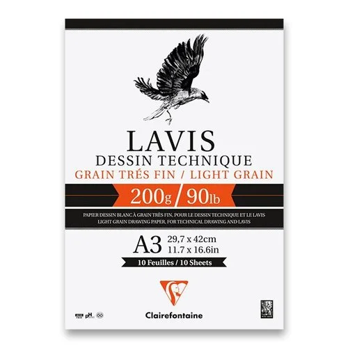 Blok Clairefontaine Lavis Technical drawing A3, 10 listů, 200 g Odeslání Ihned