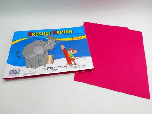 Karton kreslící A4/ 50 ks RŮŽOVÝ 180 g Top Prodej