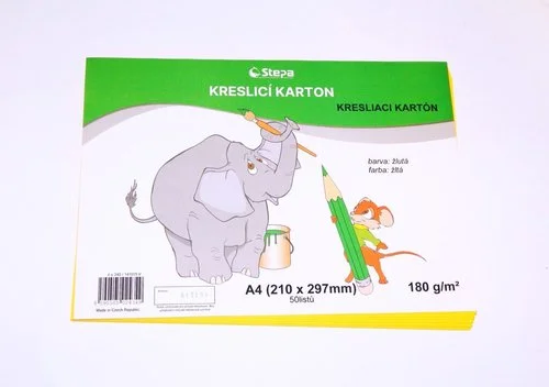 Rychlé Dodání Karton kreslící A4/50ks žlutý 180g / ks