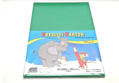 Vrácení Zdarma Karton kreslící A3/180g, tm. zelená / bal