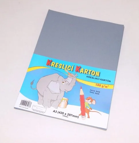 Karton kreslící A3/50ks ŠEDÝ 180g/ bal Speciální Cena